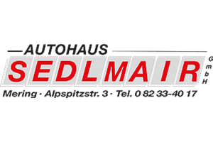 Logo vom Autohaus Sedlmair mit Adresse