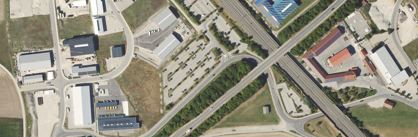 Ausschnitt aus einem Luftbild, das den Gewerbepark zeigt. | © Bayerische Vermessungsverwaltung